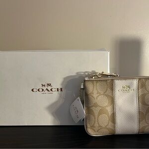 Coach Tan and Cream Wristlet